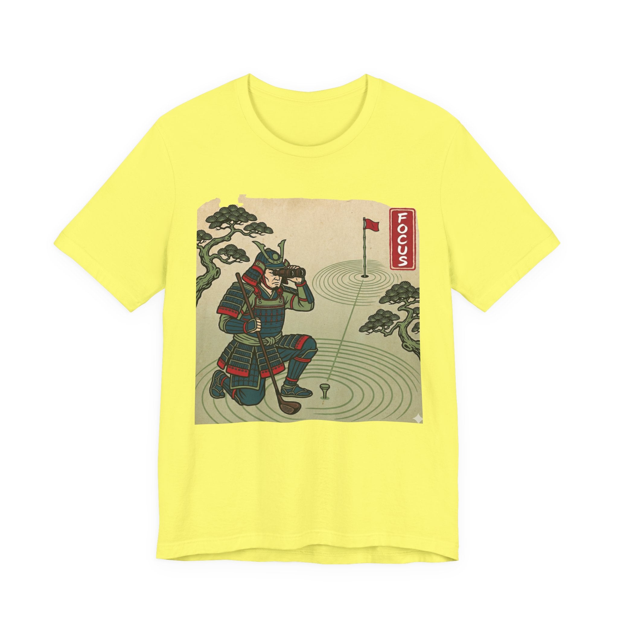 FOCUS Golf T-Shirt | Samurai Reading the Green | Golf Legend Series | Wild Green Golf