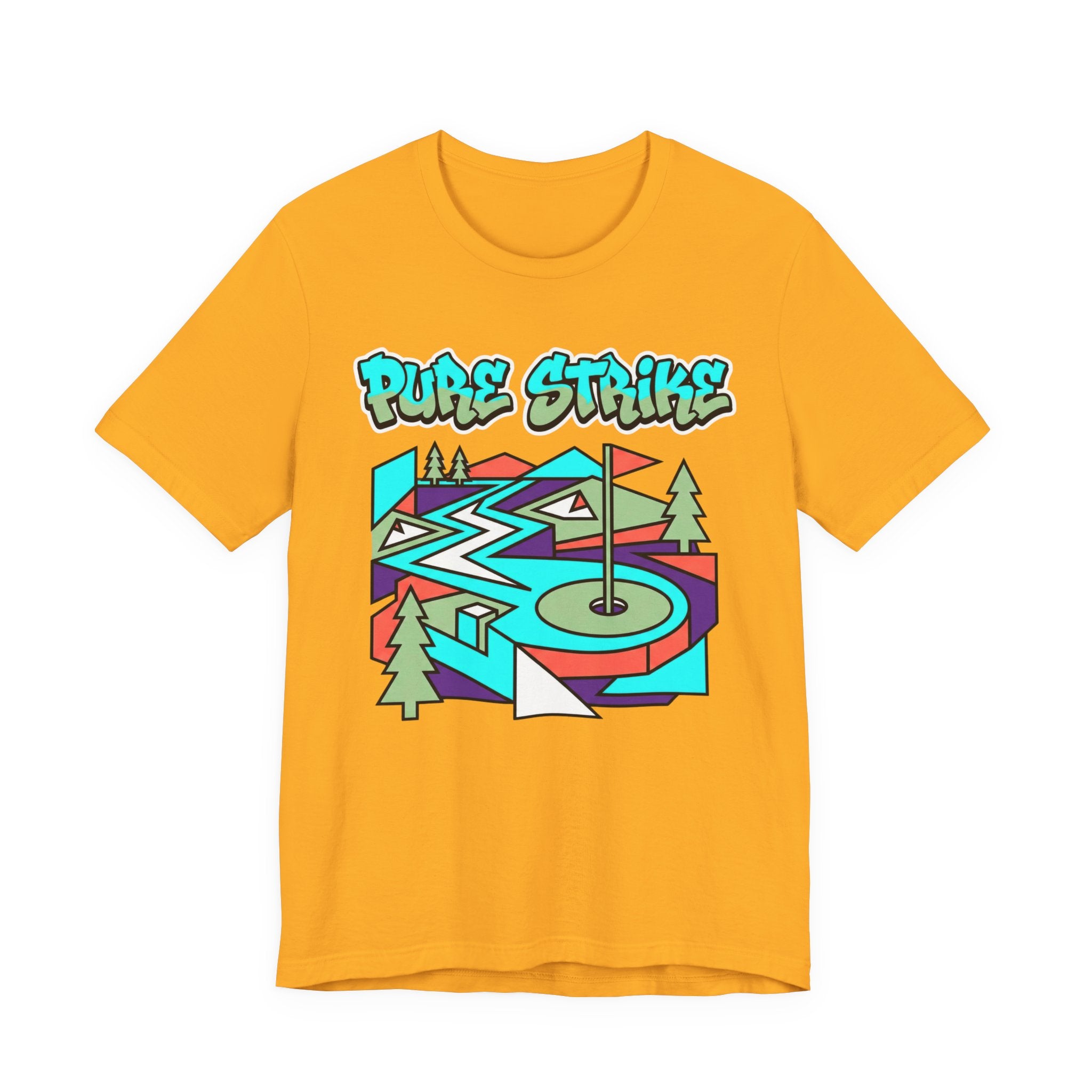 Pure Strike Golf T-Shirt | Retro Graphic Tee | Golf Course Design | Wild Green Golf
