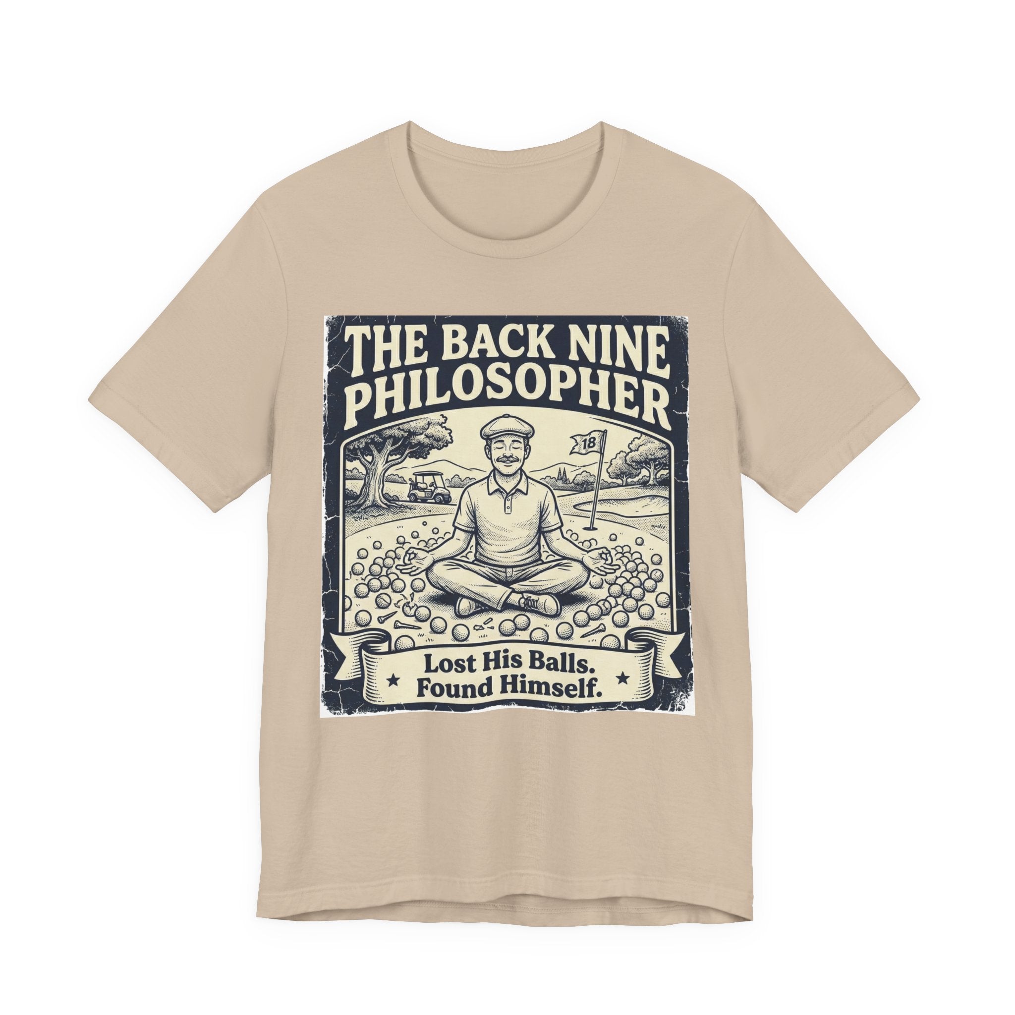 The Back Nine Philosopher Golf T-Shirt | Lost His Balls. Found Himself. | Wild Green Golf