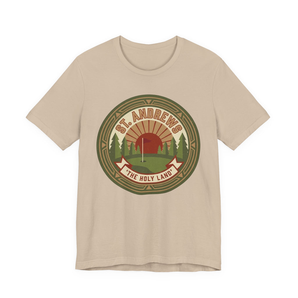 St Andrews The Holy Land Golf T-Shirt | Retro Crest Golf Tee | Scotland Golf Gift