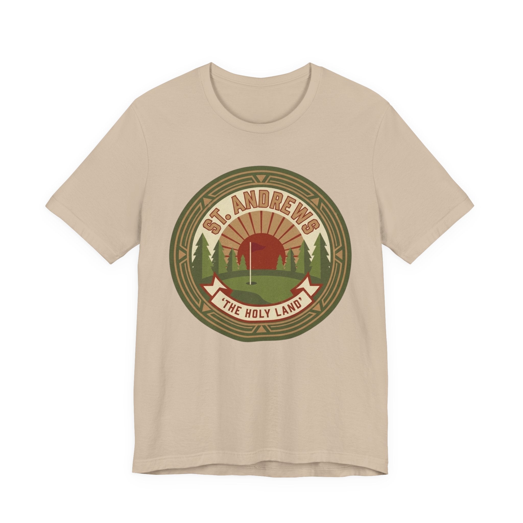 St Andrews The Holy Land Golf T-Shirt | Retro Crest Golf Tee | Scotland Golf Gift