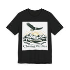 Chasing Birdies Golf T-Shirt | Vintage Eagle & Mountain Golf Course Design | Golf Gift