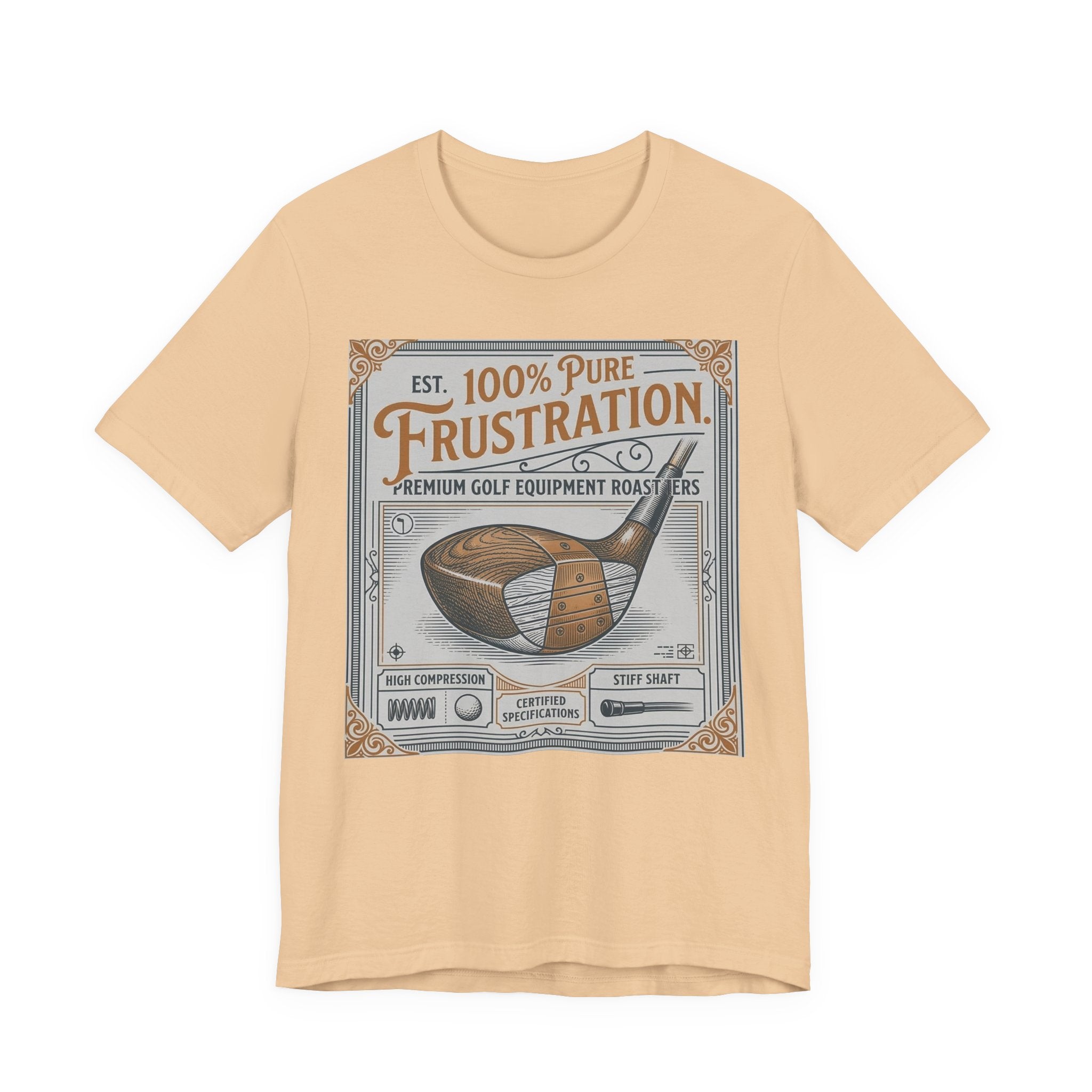 100% Pure Frustration Golf T-Shirt | Vintage Driver Label Tee | Wild Green Golf