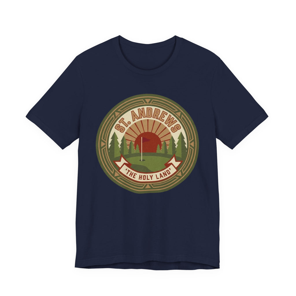 St Andrews The Holy Land Golf T-Shirt | Retro Crest Golf Tee | Scotland Golf Gift