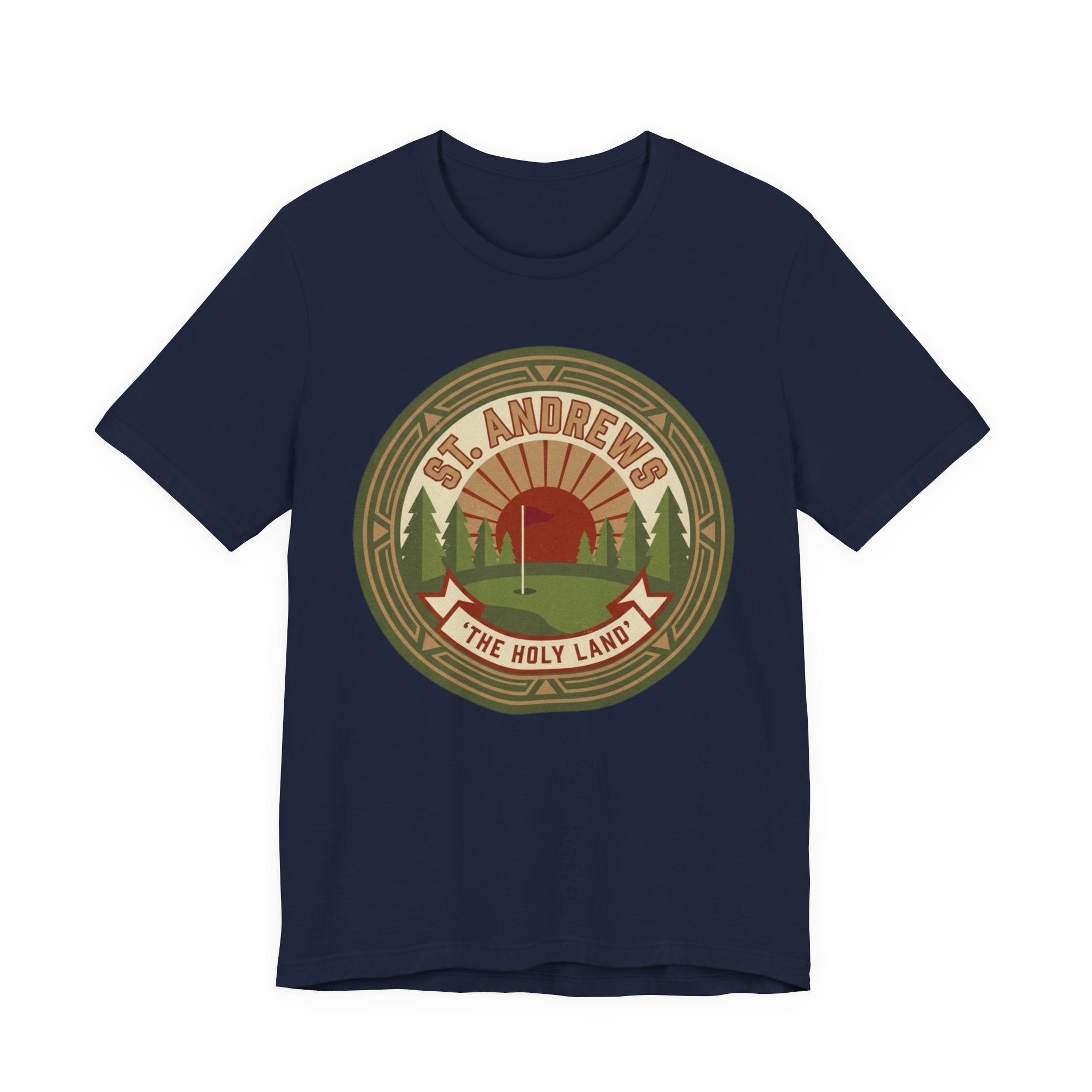 St Andrews The Holy Land Golf T-Shirt | Retro Crest Golf Tee | Scotland Golf Gift