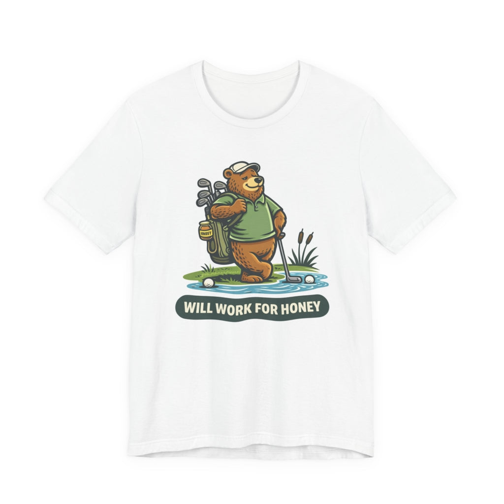 Will Work For Honey Golf T-Shirt | Funny Golf Bee Shirt | Golf Humor Tee