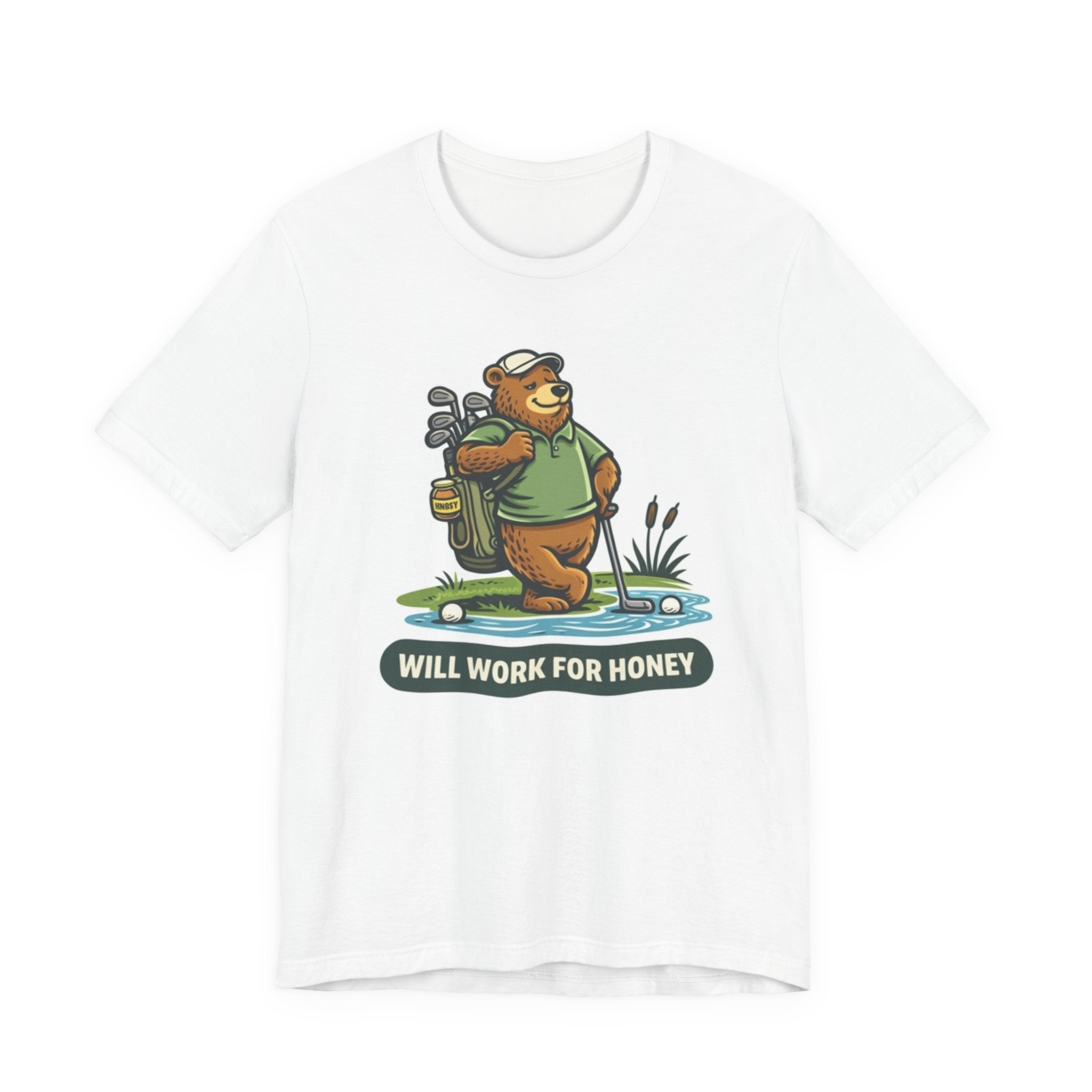 Will Work For Honey Golf T-Shirt | Funny Golf Bee Shirt | Golf Humor Tee