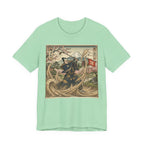 Samurai Bunker Shot Golf T-Shirt | Japanese Woodblock Sand Wave | Golf Legend Series | Wild Green Golf