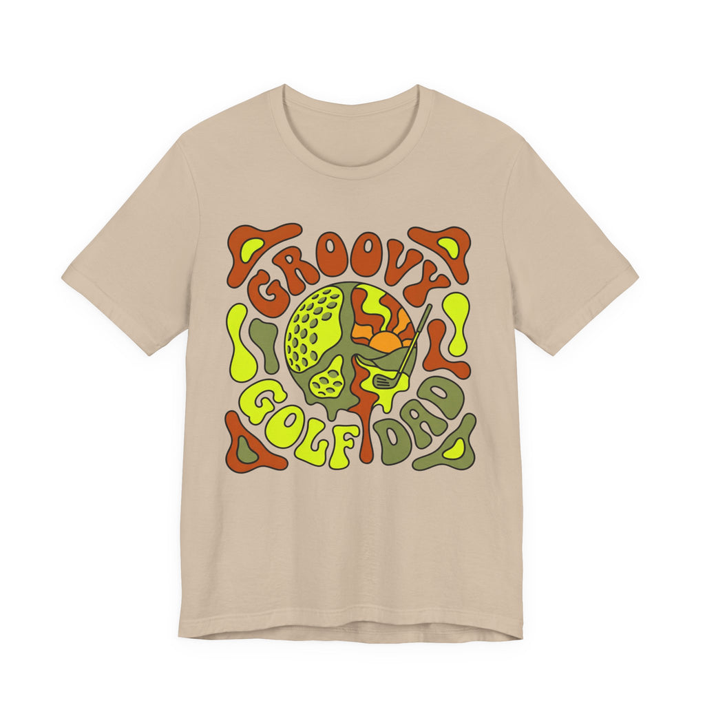Groovy Golf Dad T-Shirt | 70s Retro Peace Sign Golf Tee | Wild Green Golf