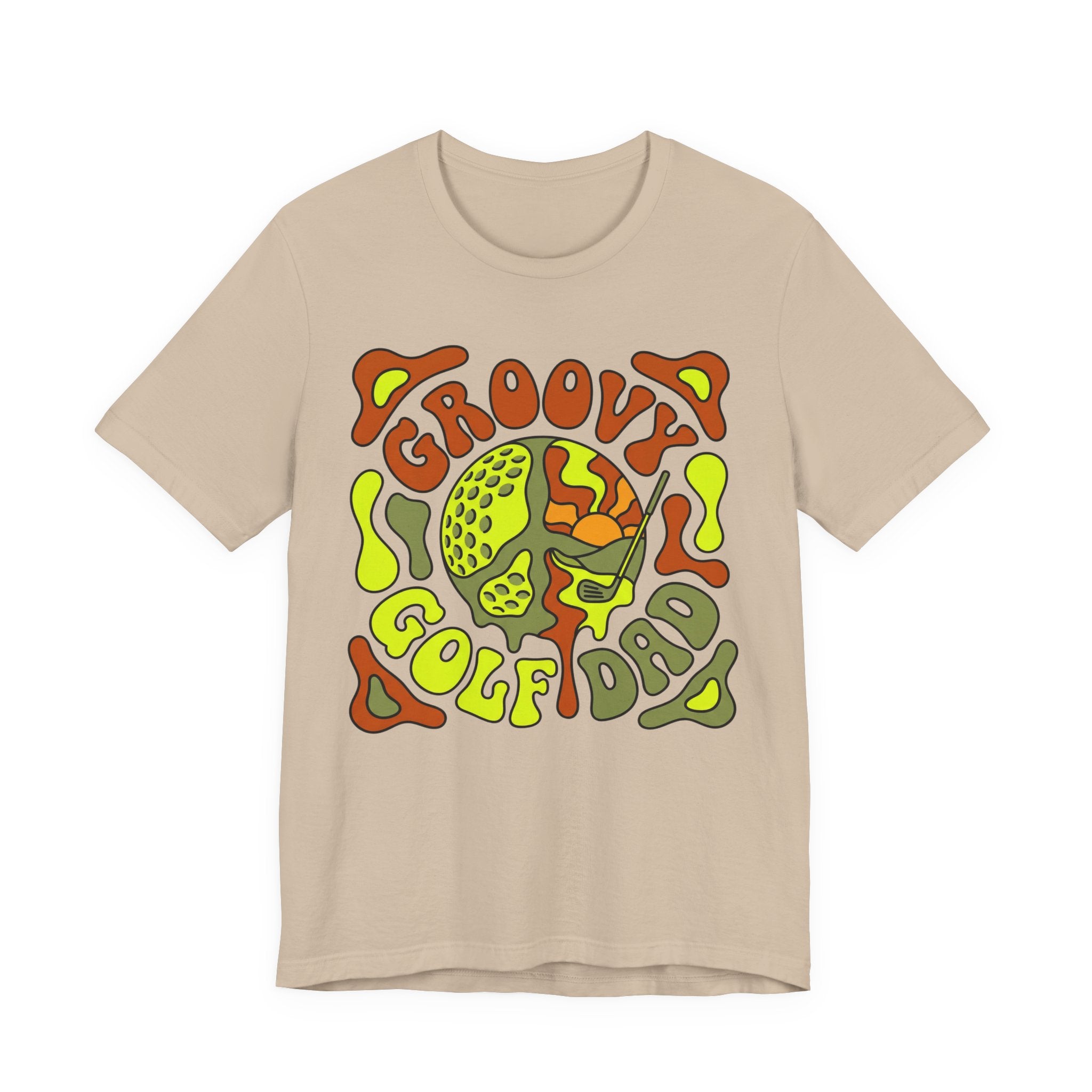 Groovy Golf Dad T-Shirt | 70s Retro Peace Sign Golf Tee | Wild Green Golf