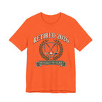 Retired 2026 Golf T-Shirt | Officially On Course | Classic Crest Retirement Tee | Wild Green Golf Rich text editor Description