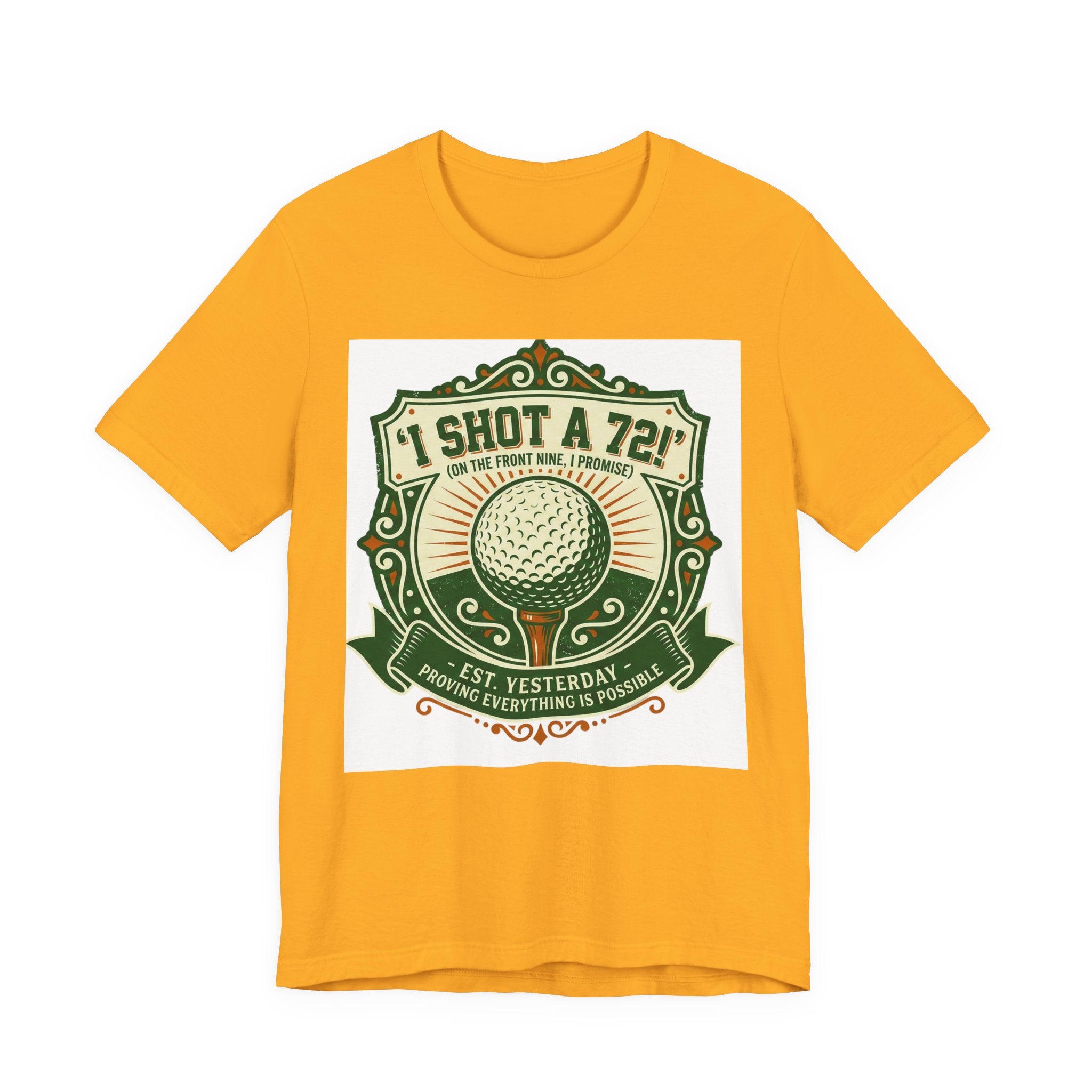 Golf Vintage Crest T-Shirt | "I Shot a 72" Retro Golf Graphic Tee | Wild Green Golf