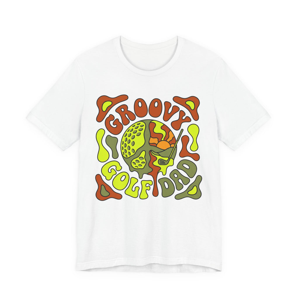 Groovy Golf Dad T-Shirt | 70s Retro Peace Sign Golf Tee | Wild Green Golf
