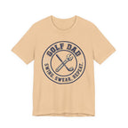 Golf Dad Swing Swear Repeat T-Shirt | Classic Crest Father's Day Golf Tee | Wild Green Golf
