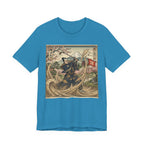 Samurai Bunker Shot Golf T-Shirt | Japanese Woodblock Sand Wave | Golf Legend Series | Wild Green Golf