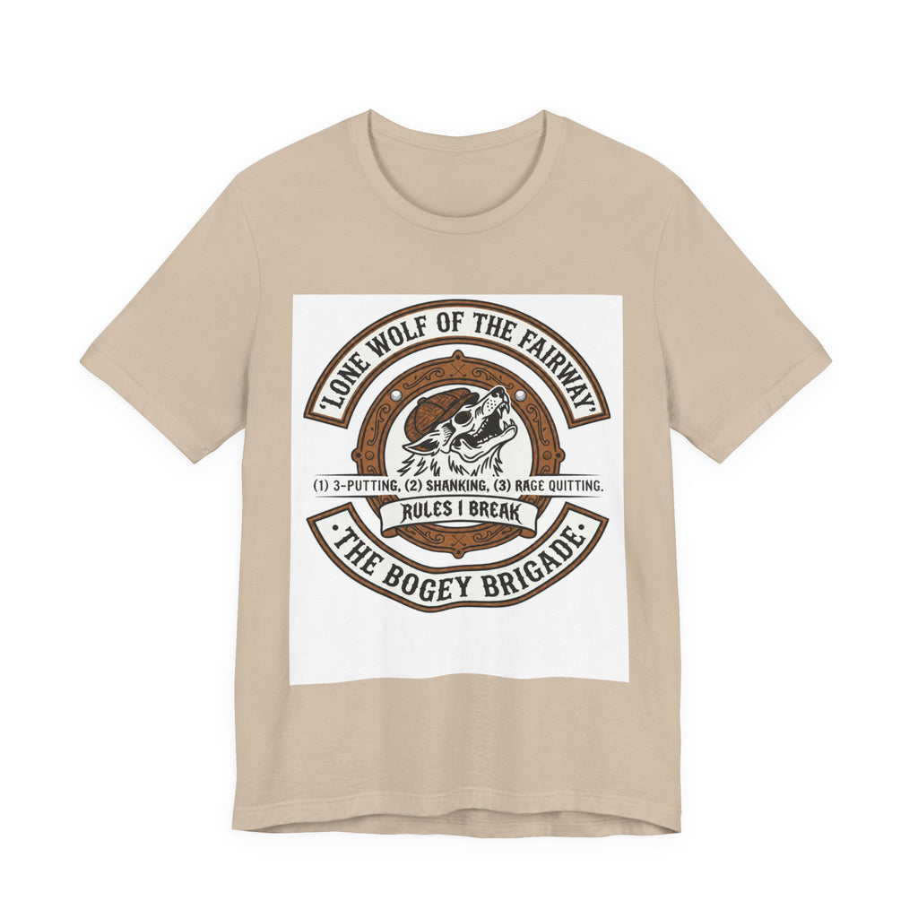 Lone Wolf of the Fairway Golf T-Shirt | The Bogey Brigade Graphic Tee | Wild Green Golf