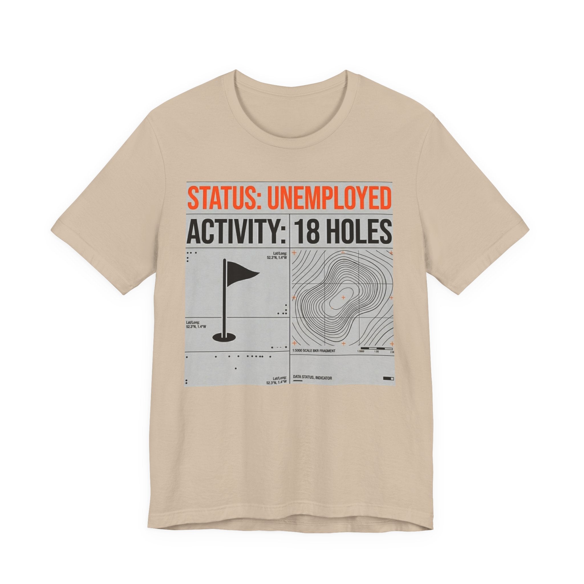 Status Unemployed Activity 18 Holes Golf T-Shirt | Funny Retirement Tee | Wild Green Golf
