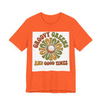 Groovy Greens and Good Times Golf T-Shirt | Retro Flower Golf Tee | 70s Golf Shirt