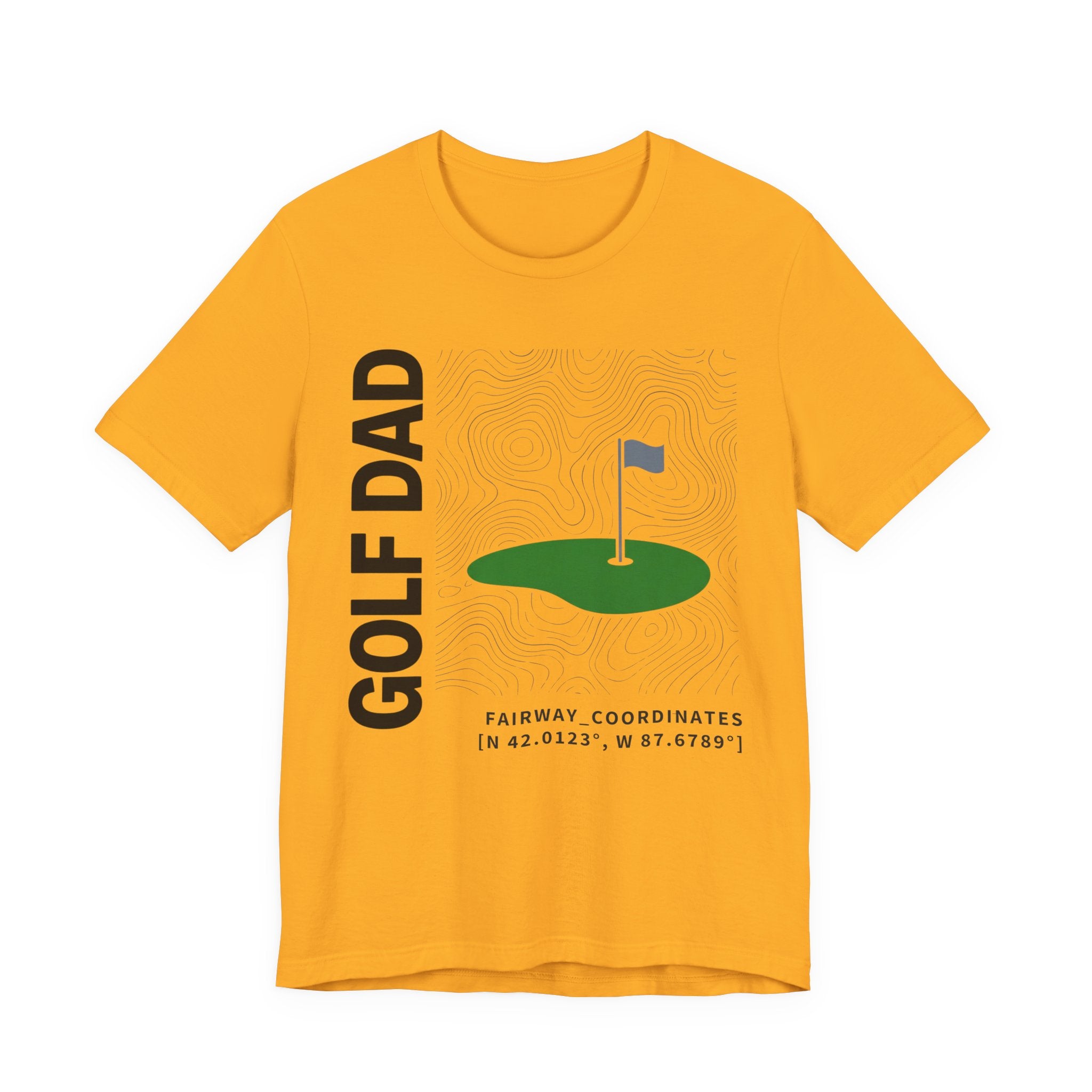 Golf Dad Topographic T-Shirt | Modern Fairway Map Design | Wild Green Golf