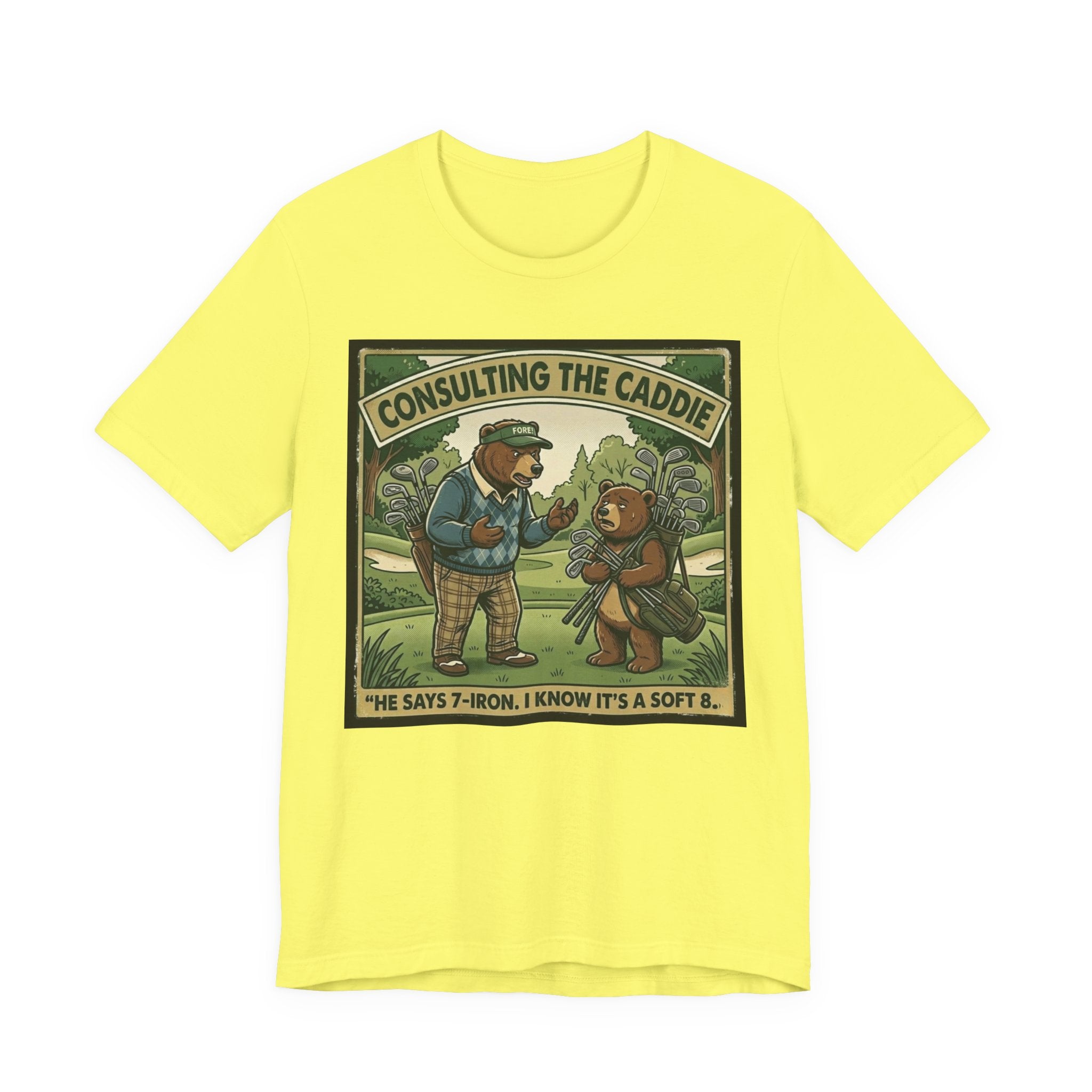 Consulting the Caddie Funny Golf T-Shirt | Golf Club Selection Humor | Golfer Gift Tee