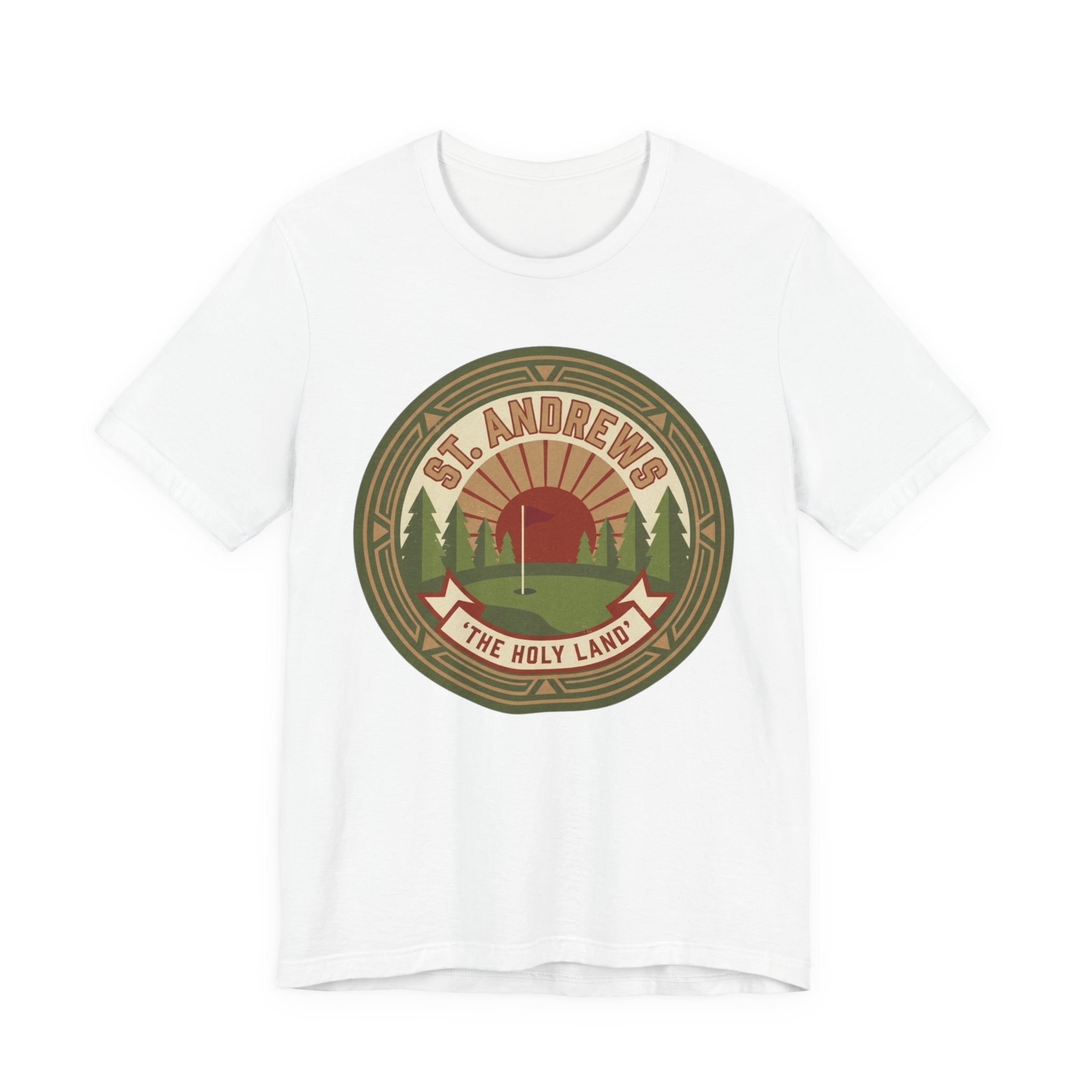 St Andrews The Holy Land Golf T-Shirt | Retro Crest Golf Tee | Scotland Golf Gift
