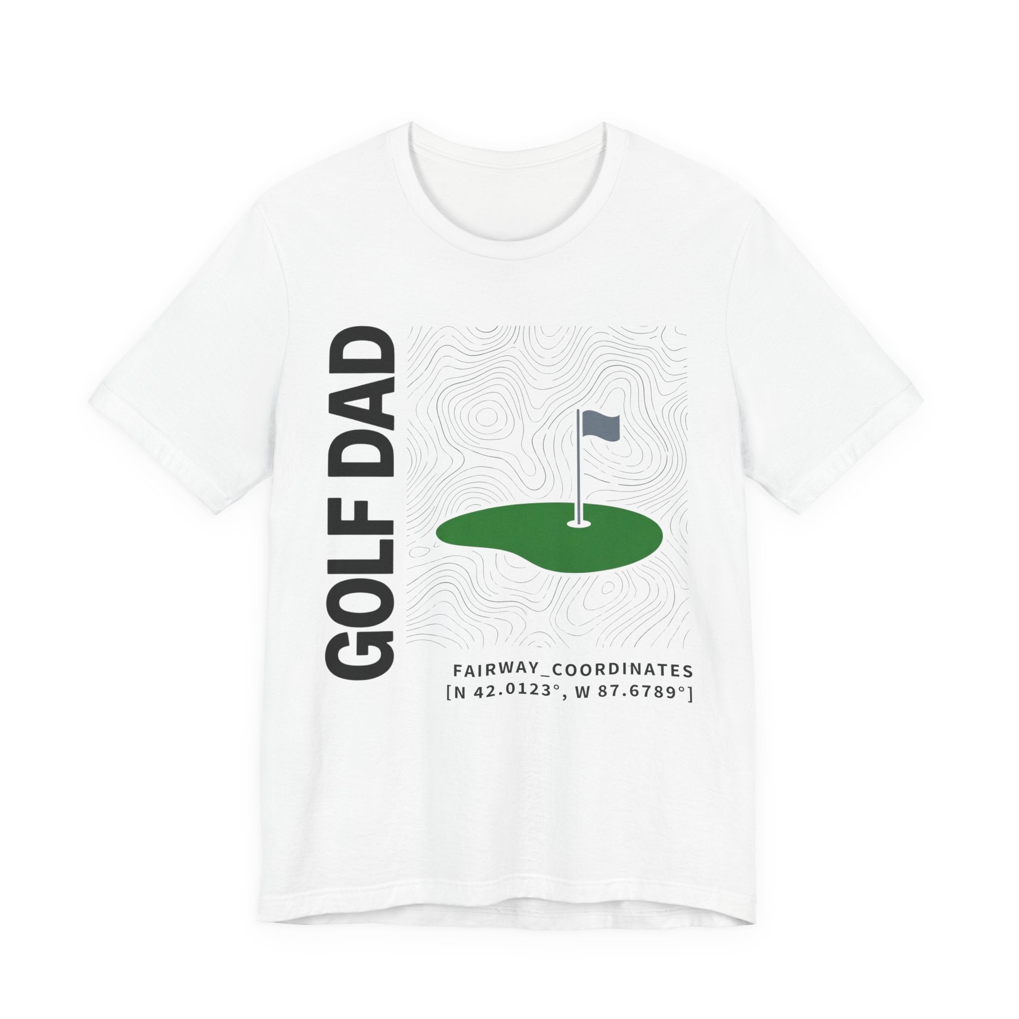 Golf Dad Topographic T-Shirt | Modern Fairway Map Design | Wild Green Golf
