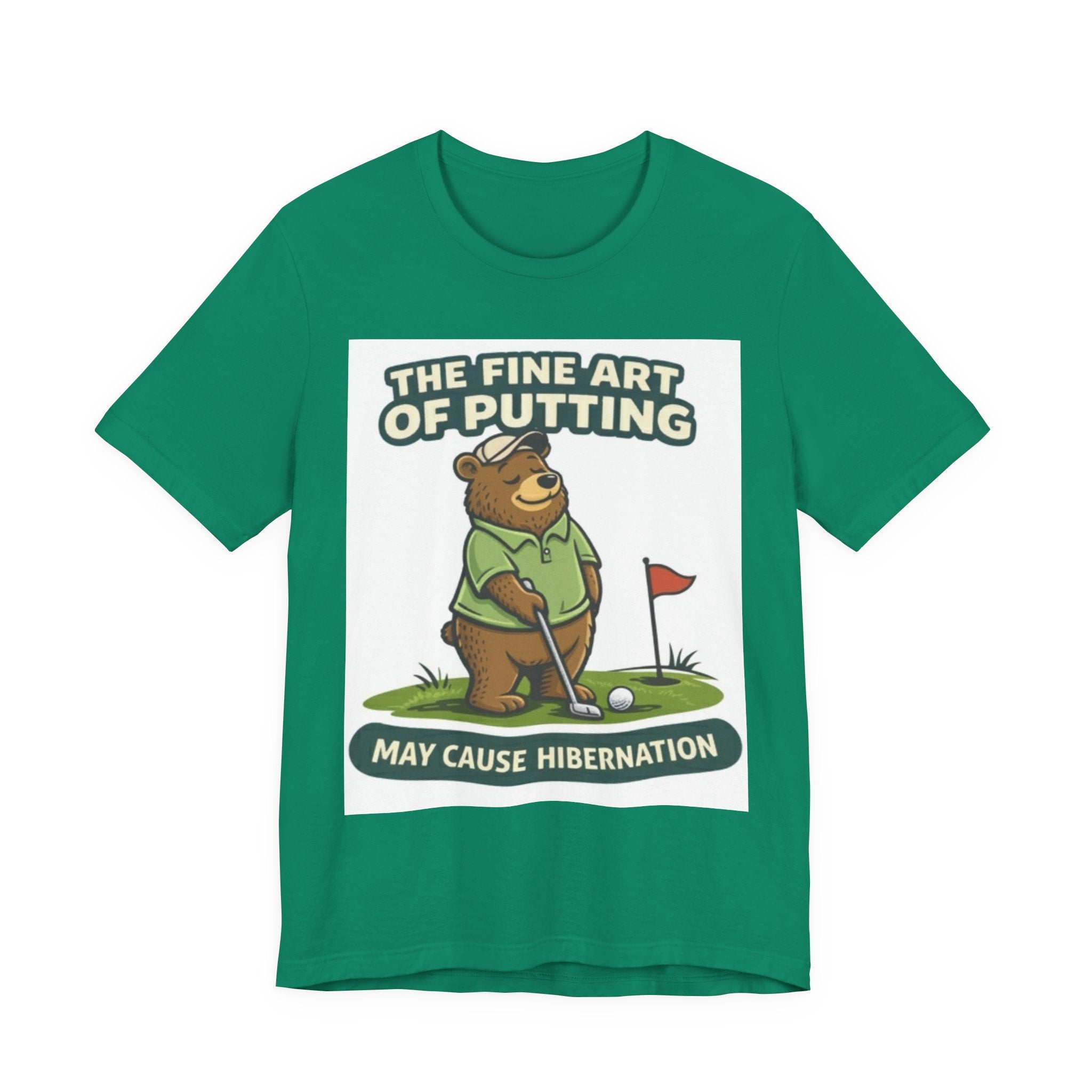 Golf Bear T-Shirt | The Fine Art of Putting May Cause Hibernation | Funny Golf Gift