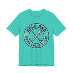 Golf Dad Swing Swear Repeat T-Shirt | Classic Crest Father's Day Golf Tee | Wild Green Golf