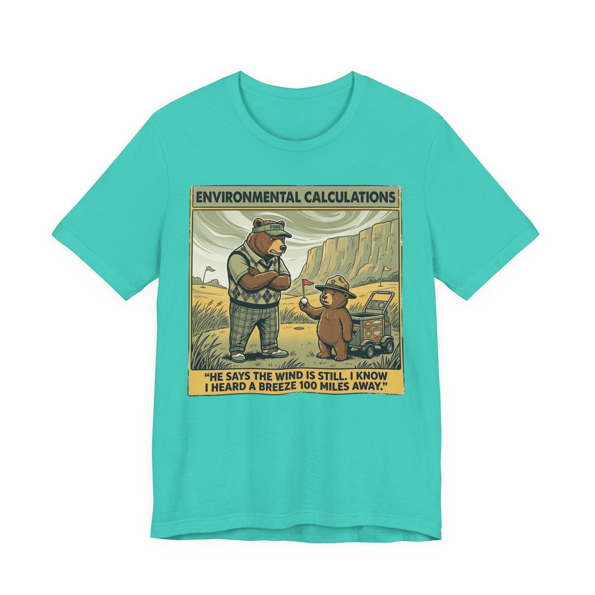 Environmental Calculations Funny Golf T-Shirt | Golf Wind Humor | Golfer Gift Tee