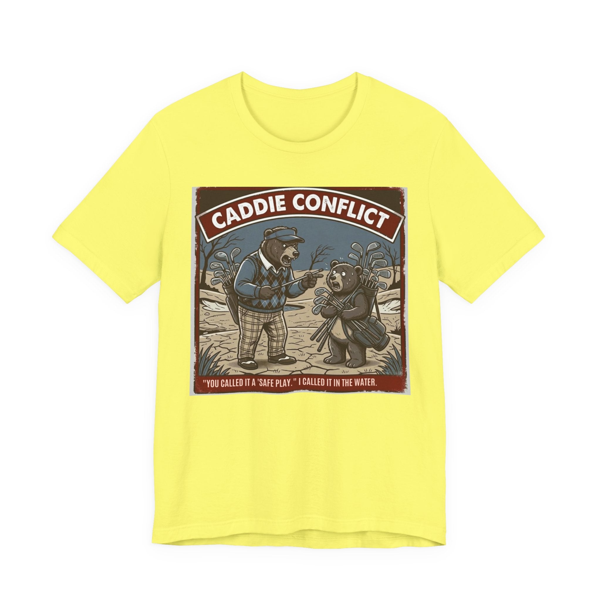 Caddie Conflict Funny Golf T-Shirt | Golf Water Hazard Humor | Golfer Gift Tee