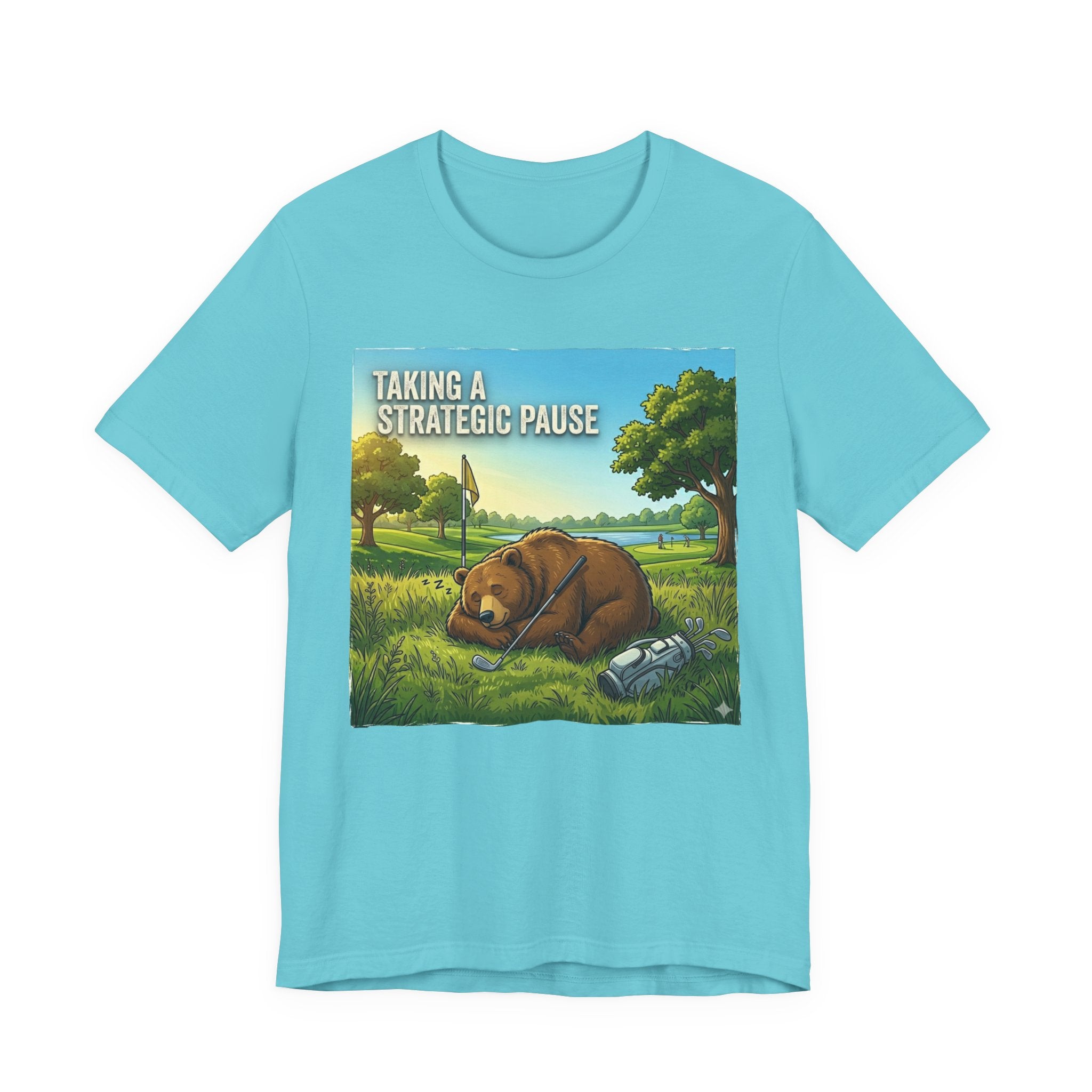 Taking a Strategic Pause Funny Golf T-Shirt | Golf Nap Humor | Golfer Gift Tee