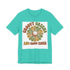 Groovy Greens and Good Times Golf T-Shirt | Retro Flower Golf Tee | 70s Golf Shirt