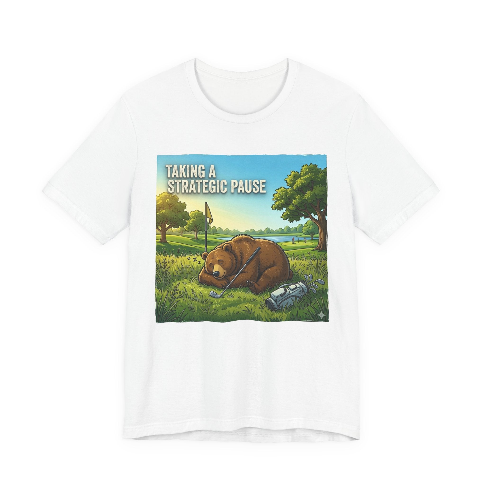 Taking a Strategic Pause Funny Golf T-Shirt | Golf Nap Humor | Golfer Gift Tee