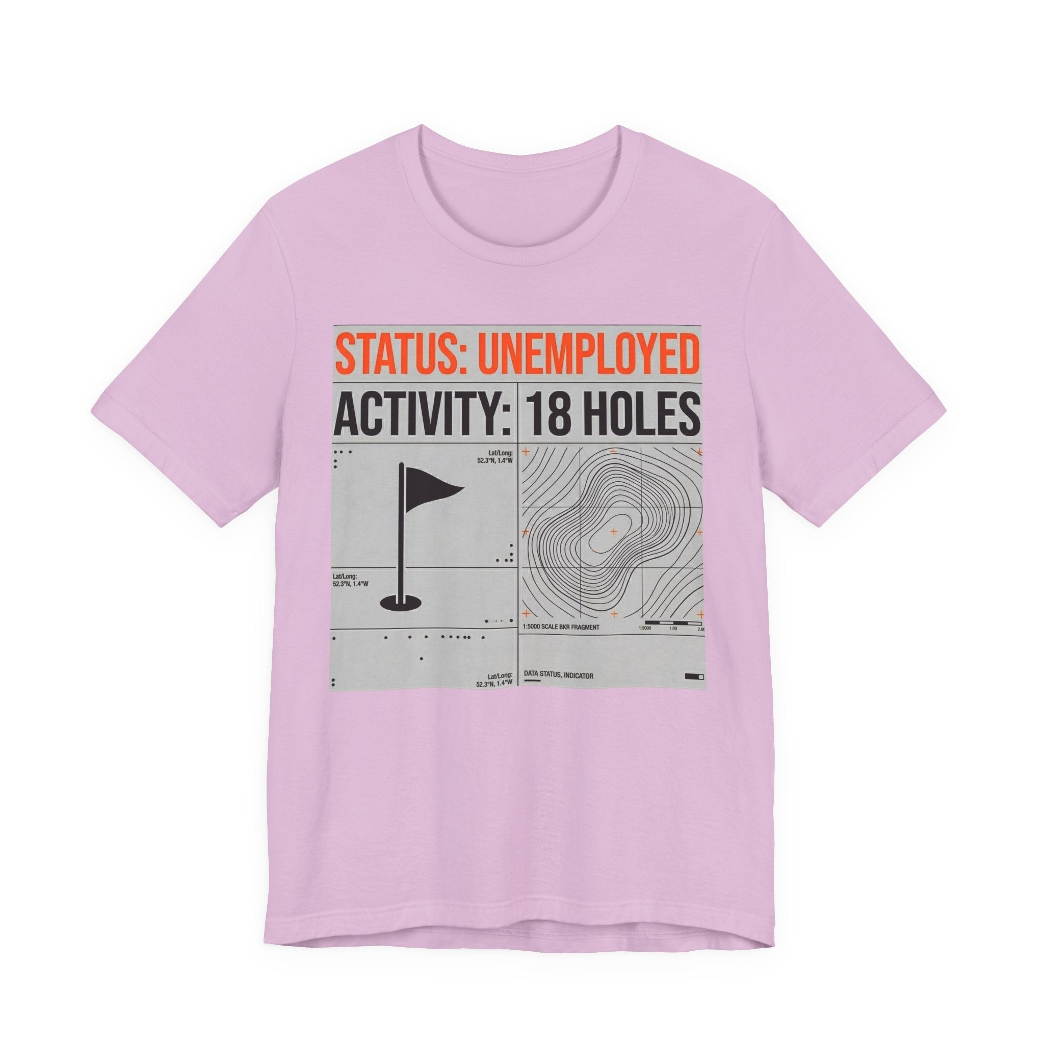 Status Unemployed Activity 18 Holes Golf T-Shirt | Funny Retirement Tee | Wild Green Golf