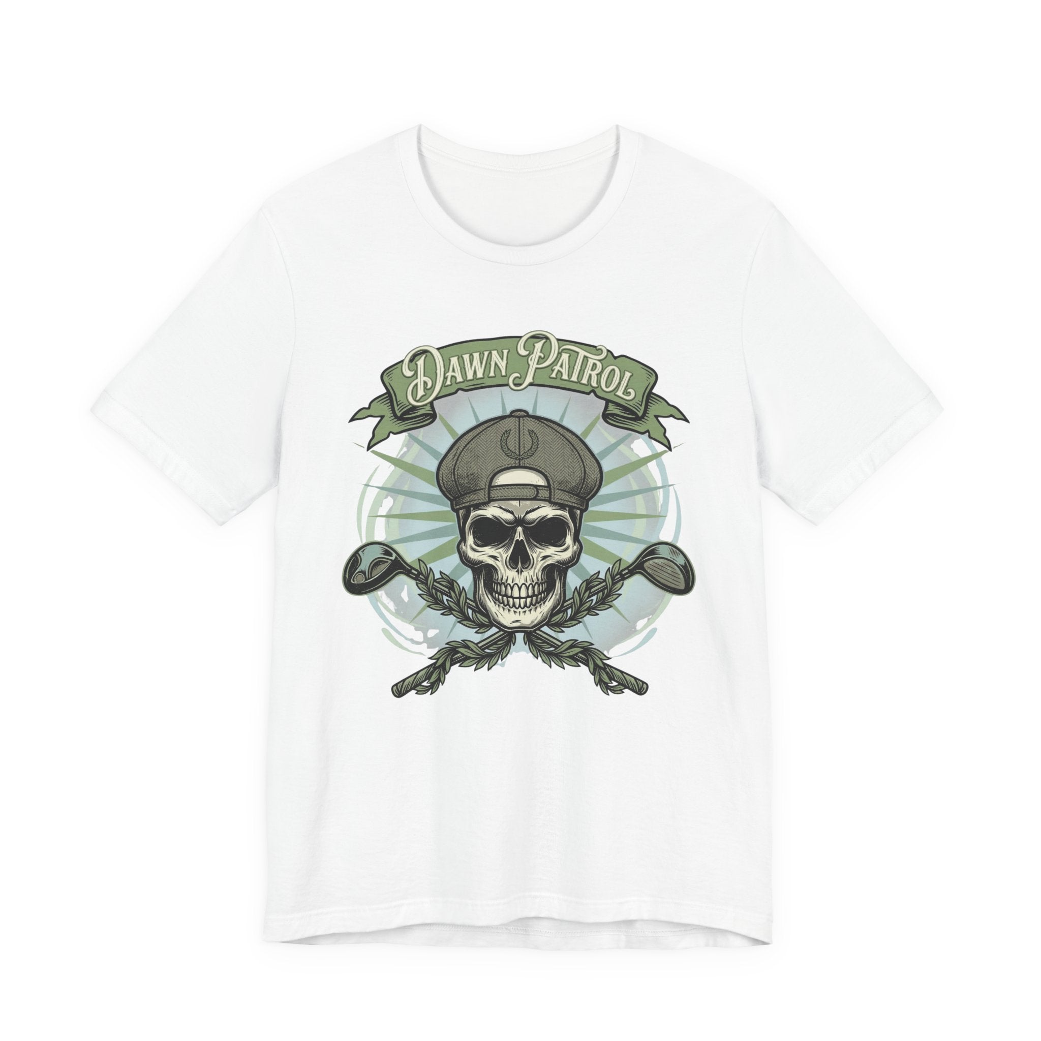 Dawn Patrol Golf T-Shirt | Skull Golfer Vintage Tee | Wild Green Golf