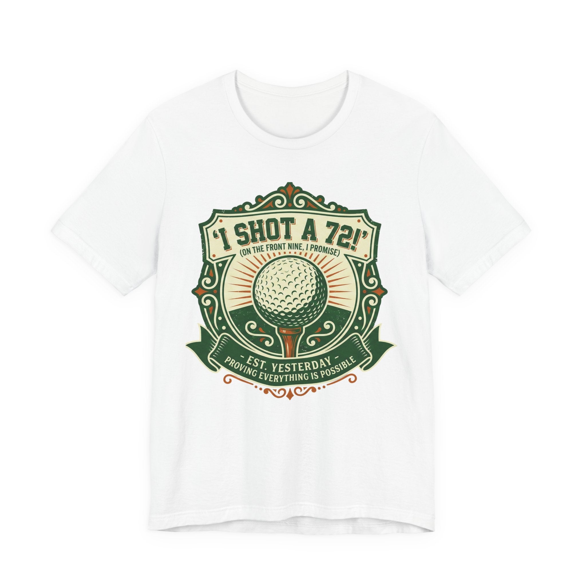 Golf Vintage Crest T-Shirt | "I Shot a 72" Retro Golf Graphic Tee | Wild Green Golf