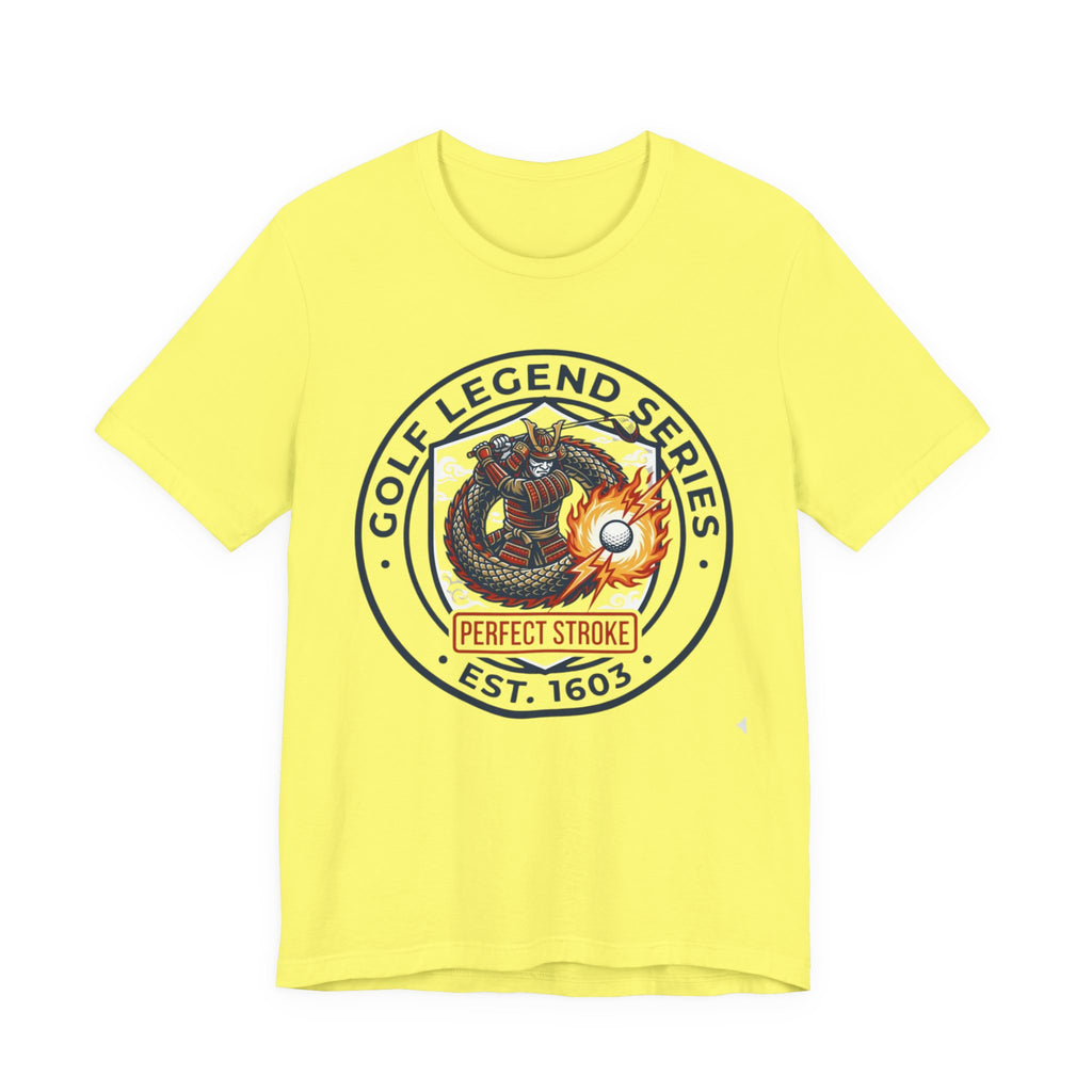 Golf Legend Series Crest T-Shirt | Perfect Stroke Samurai Dragon | Est. 1603 | Wild Green Golf