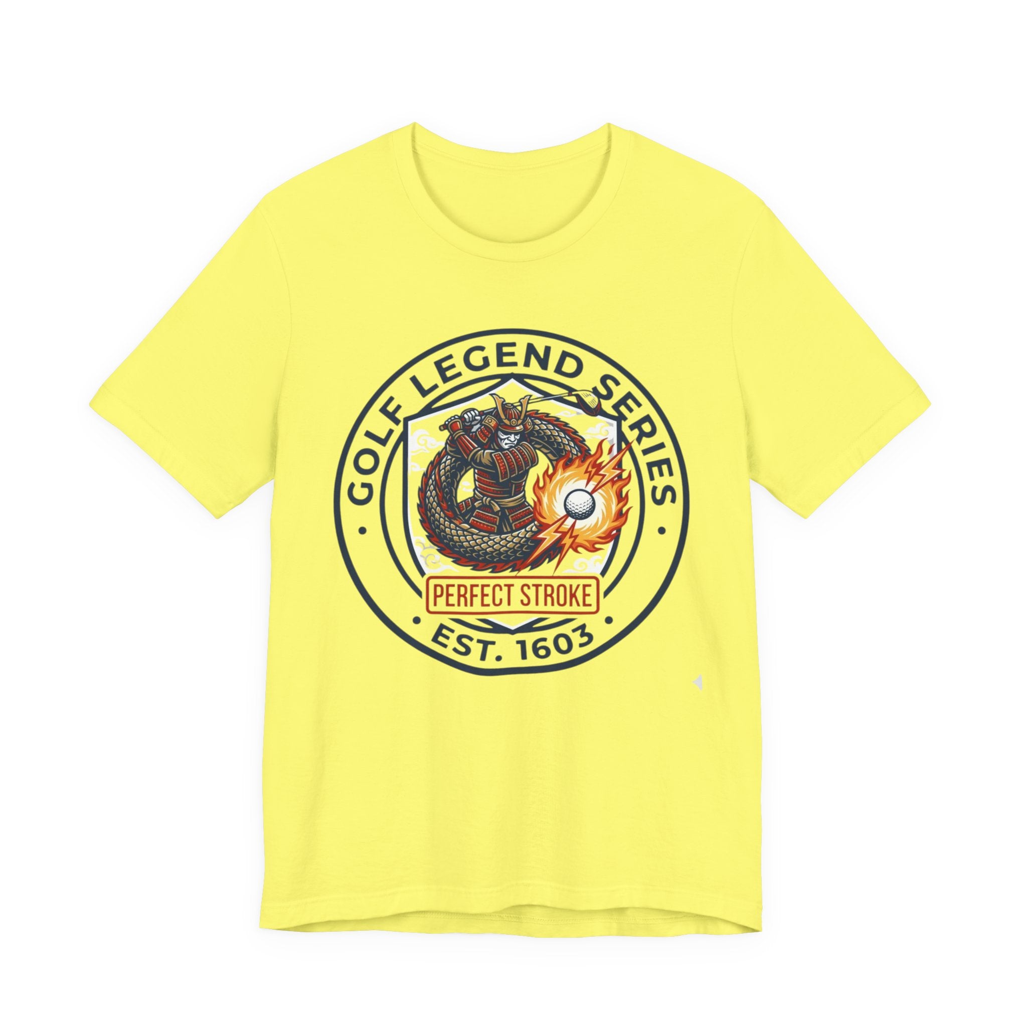 Golf Legend Series Crest T-Shirt | Perfect Stroke Samurai Dragon | Est. 1603 | Wild Green Golf