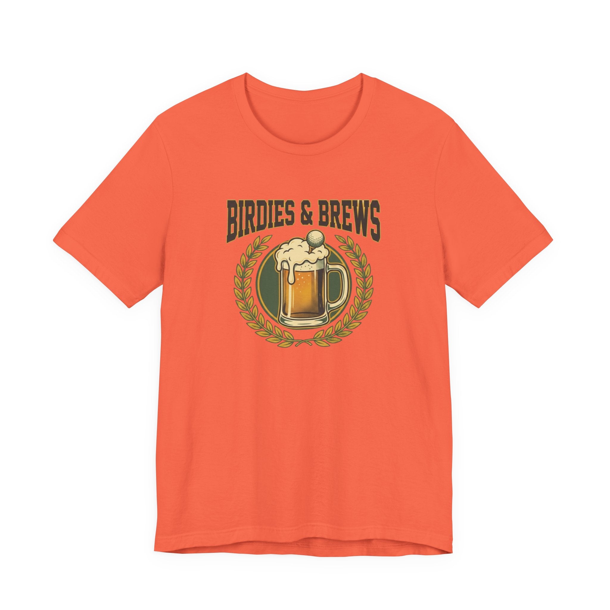 Birdies & Brews Golf T-Shirt | Vintage Beer Mug Crest Tee | Funny Golf Gift For Him