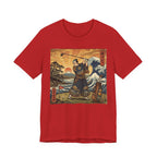 Samurai Tee Shot at Dawn Golf T-Shirt | Japanese Woodblock Great Wave | Golf Legend Series | Wild Green Golf