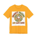 Groovy Greens and Good Times Golf T-Shirt | Retro Flower Golf Tee | 70s Golf Shirt