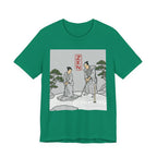 ZEN Golf T-Shirt | Two Samurai Putting Japanese Art Tee | Golf Legend Series | Wild Green Golf