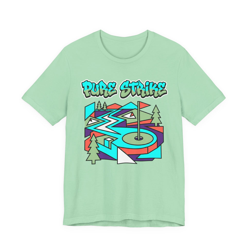 Pure Strike Golf T-Shirt | Retro Graphic Tee | Golf Course Design | Wild Green Golf