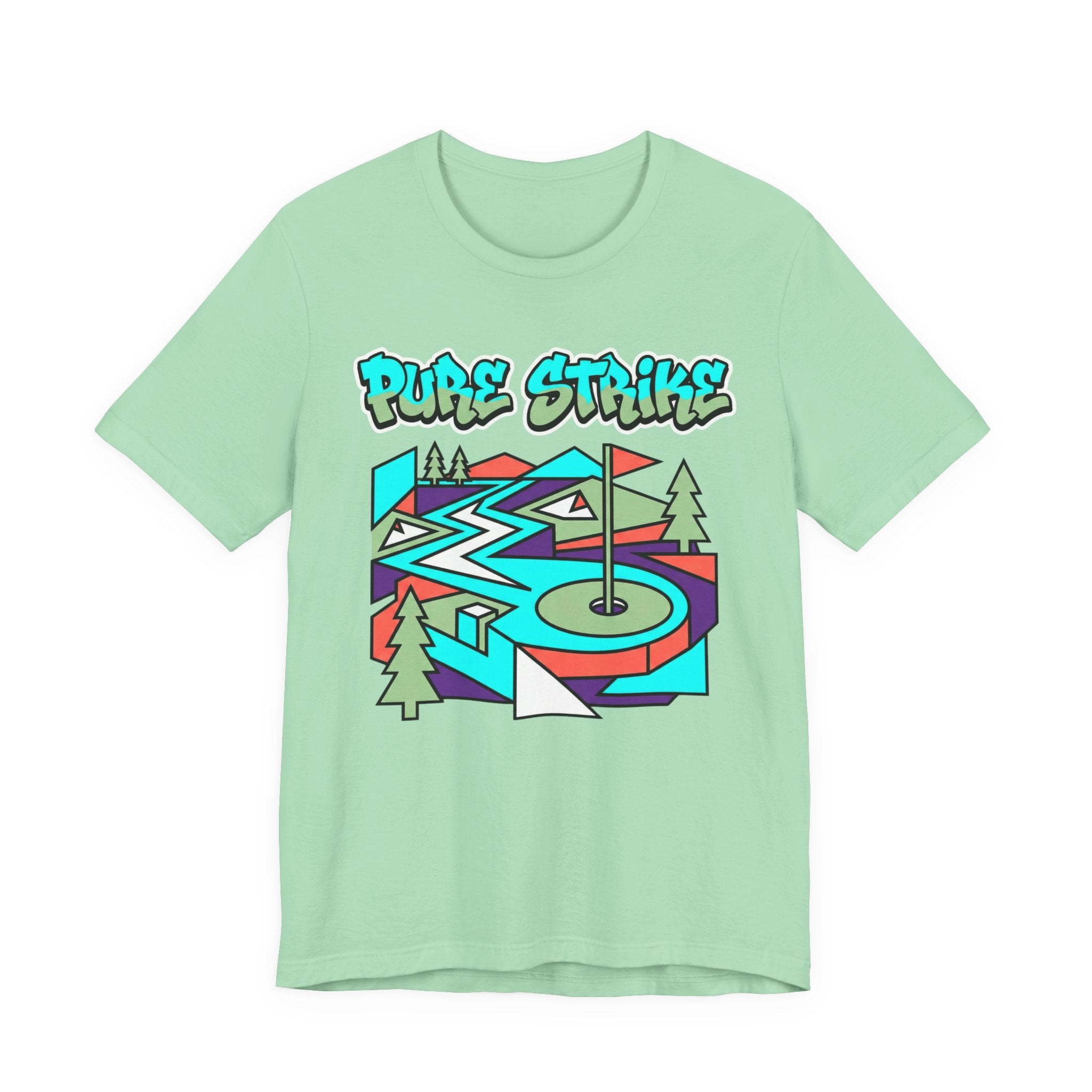 Pure Strike Golf T-Shirt | Retro Graphic Tee | Golf Course Design | Wild Green Golf
