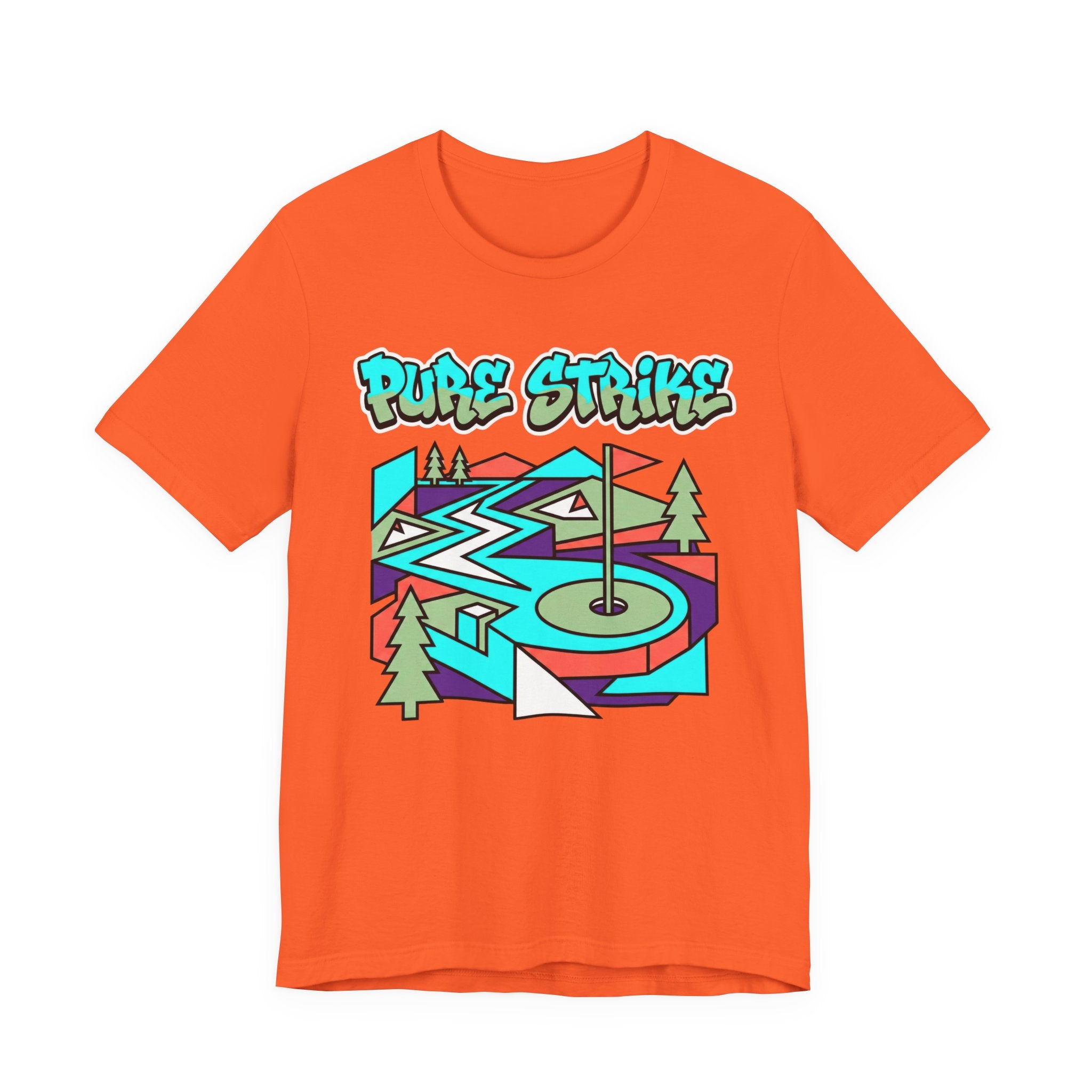 Pure Strike Golf T-Shirt | Retro Graphic Tee | Golf Course Design | Wild Green Golf