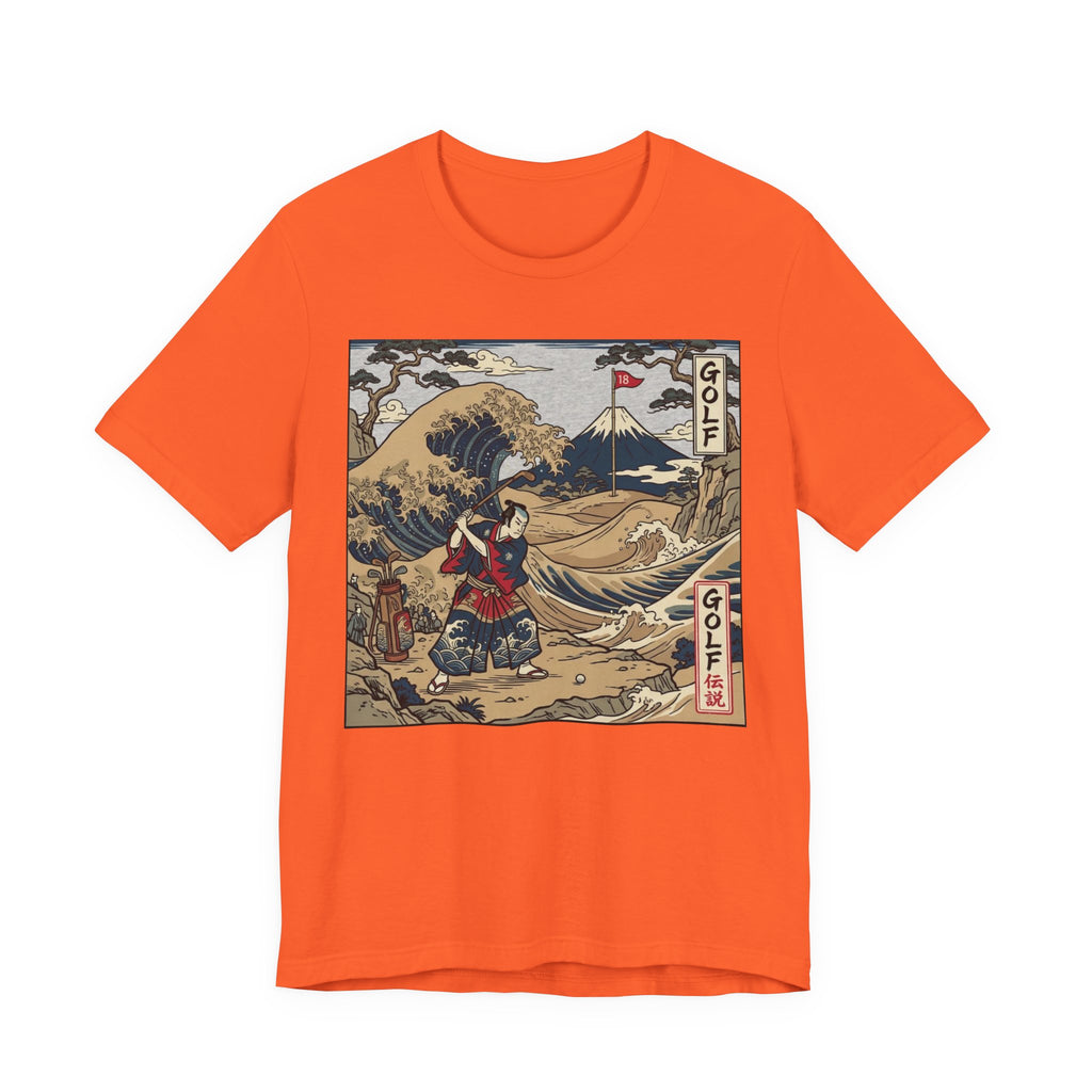 Samurai Golfer Japanese Woodblock Golf T-Shirt | Golf Legend | Wild Green Golf