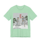ZEN Golf T-Shirt | Two Samurai Putting Japanese Art Tee | Golf Legend Series | Wild Green Golf