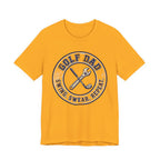 Golf Dad Swing Swear Repeat T-Shirt | Classic Crest Father's Day Golf Tee | Wild Green Golf