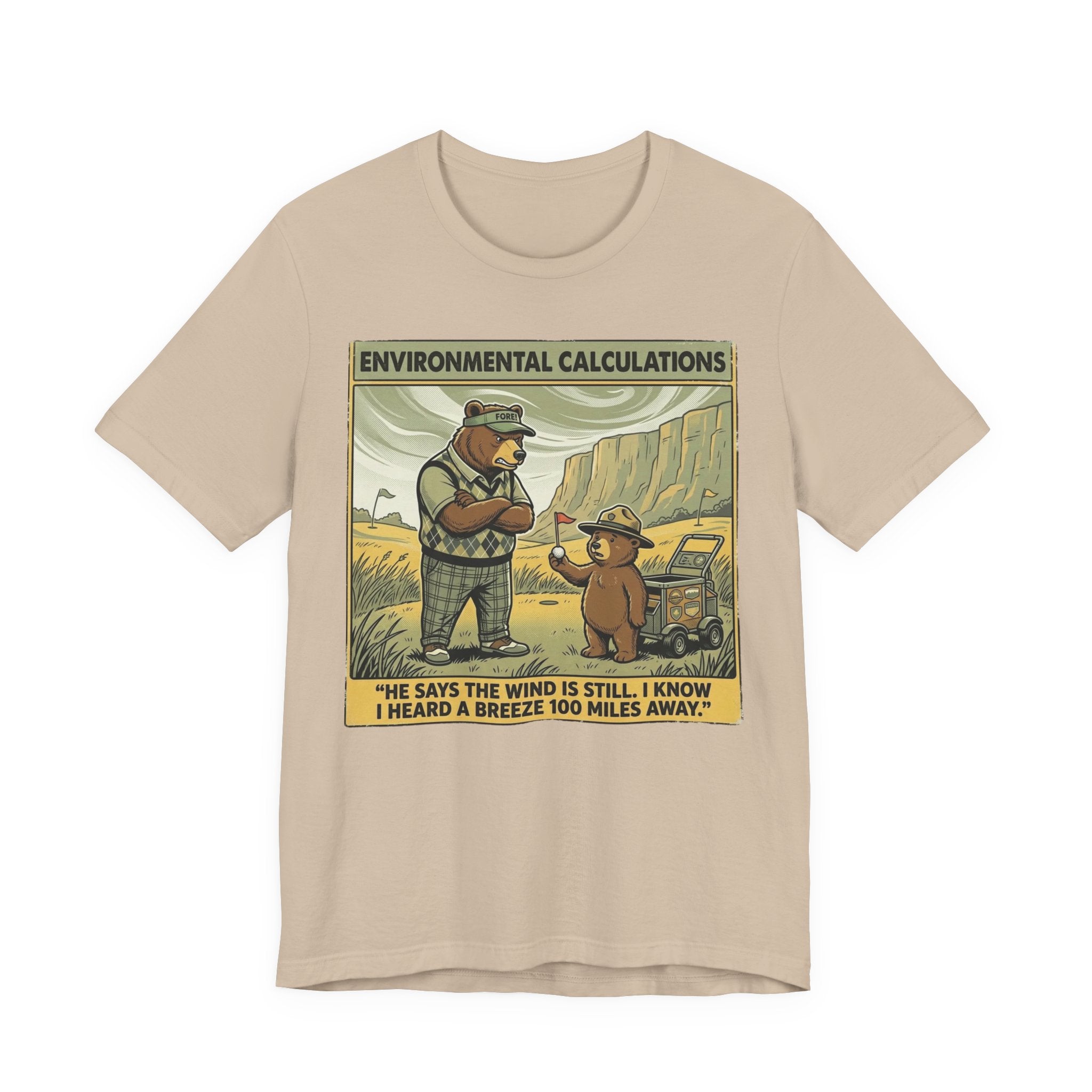 Environmental Calculations Funny Golf T-Shirt | Golf Wind Humor | Golfer Gift Tee