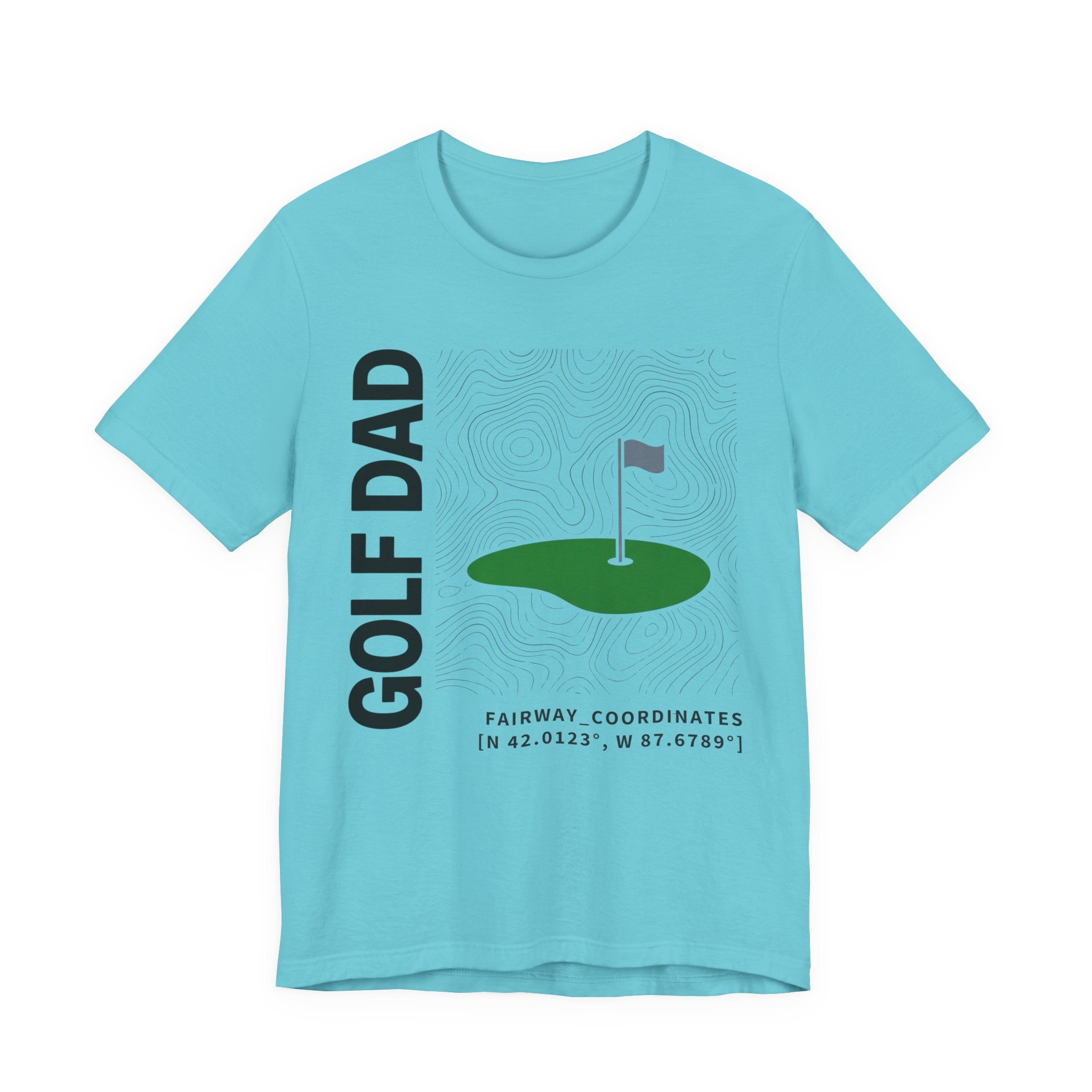 Golf Dad Topographic T-Shirt | Modern Fairway Map Design | Wild Green Golf